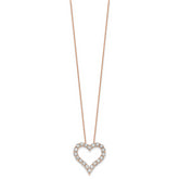 14k Rose Gold 2 carat Lab Grown Diamond VS/SI+ G+ Complete 18 inch Heart Pendant Necklace